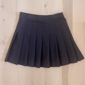 American Apparel Navy Pleat Academic Mini Skirt